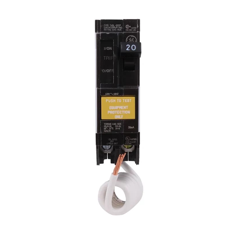 In addition to the Ground Fault circuit interrupter breaker, the Ground Fault breaker with equipment protection specializes in protecting your electronics and technology from damage resulting from harmful currents. The THQL1130GFEP features 1 pole, an amperage rating of 30 A, an interrupting rating of 10kAIC, and a voltage rating of 120/240V.