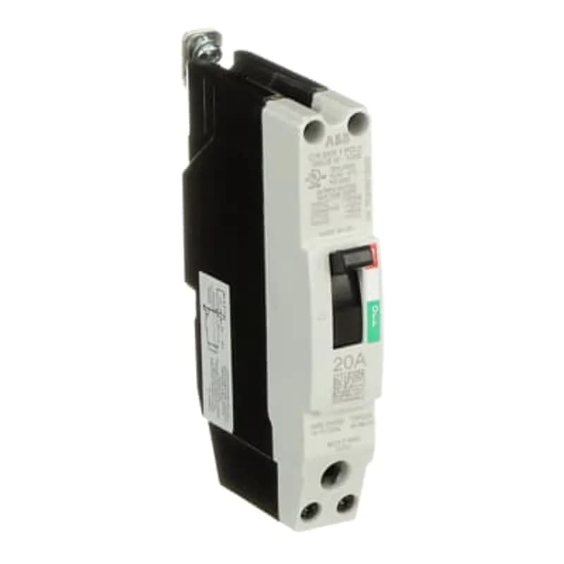 ABB - Electrification TEYL1020B - The TEY is a one-inch wide per pole, compact, "bolt-on" circuit breaker for use on grounded 480Y/277 Vac systems. The bolt-on mounting base accessory makes the TEY suitable for varied applications as a lug-lug breaker. All TEY circuit breakers feature Quick-make / Quick-break mechanisms, common trip bars, and easy to spot trip indication to ensure safety and reliability. TEYL breakers are available in 1, 2, and 3 pole versions 2&3 pole versions can be ordered with auxiliary contact, shunt trip, undervoltage release, or bell alarm accessories. 20A 1POLE 65KA 480/277 CKT BKR