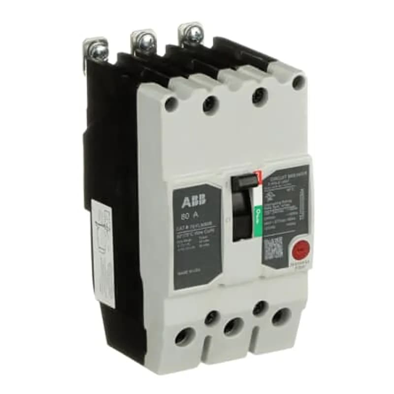 ABB - Electrification TEYL3080B - The TEY is a one-inch wide per pole, compact, "bolt-on" circuit breaker for use on grounded 480Y/277 Vac systems. The bolt-on mounting base accessory makes the TEY suitable for varied applications as a lug-lug breaker. All TEY circuit breakers feature Quick-make / Quick-break mechanisms, common trip bars, and easy to spot trip indication to ensure safety and reliability. TEYL breakers are available in 1, 2, and 3 pole versions, 2&3 pole versions can be ordered with auxiliary contact, shunt trip, undervoltage release, or bell alarm accessories. TEYX CIRCUIT BREAKER 3P 80A