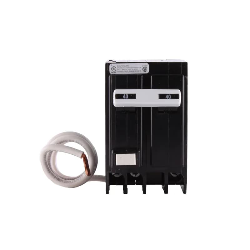 ABB - Electrification THQL2140GFT - Q line circuit breakers are one-inch wide per pole, compact, thermal-magnetic devices designed for residential and commercial applications. The QL breakers are plug-in versions of the Q Line used for connection to load centers and lighting panels. All Q Line circuit breakers feature Quick-make / Quick-break mechanisms, common trip bars, and easy to spot trip indication to ensure safety and reliability. Q Line breakers are available in 1, 2, and 3 pole versions, can be ordered with auxiliary contact and shunt trip accessories, and can be ordered for use in HID applications. 0GFT Amps 40 A