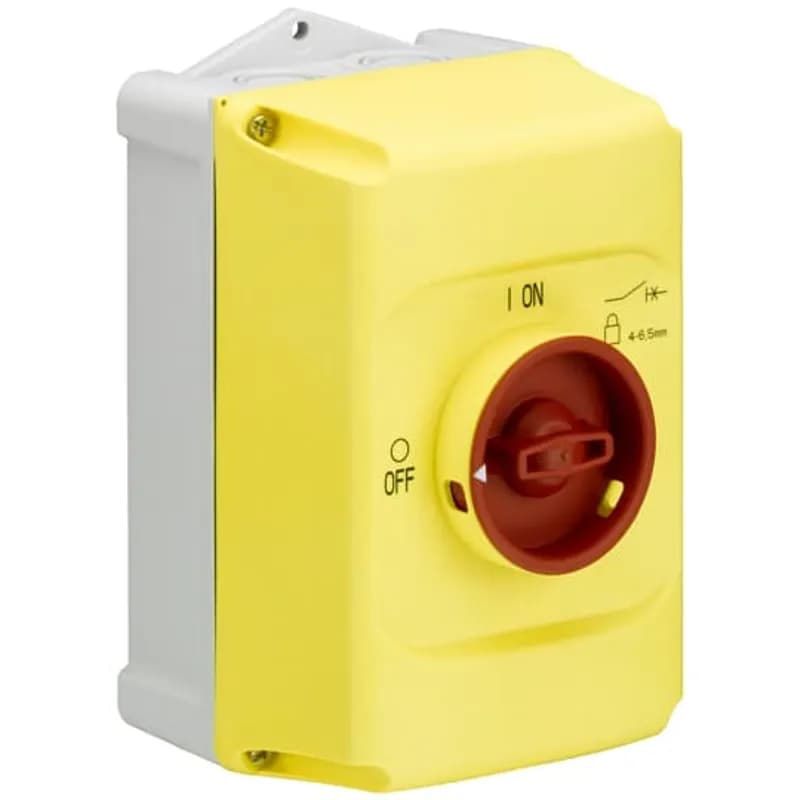 ENCLOSURE, RED/YE, IP65, 3X LOCKAB