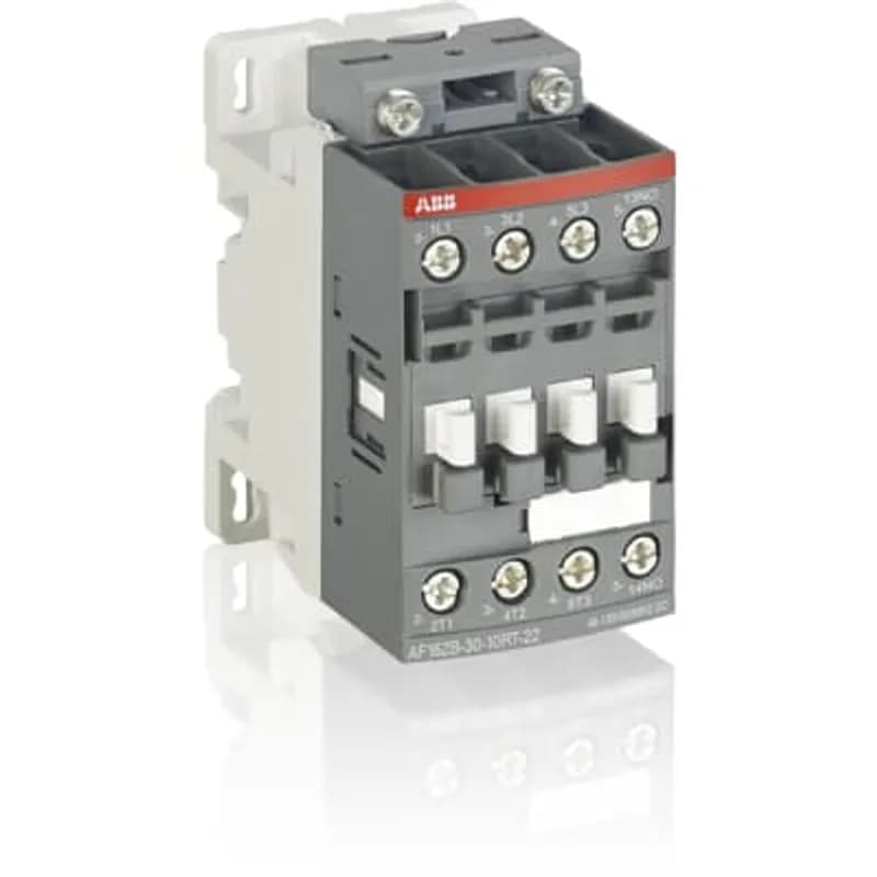 AF12ZB..RT 3-pole contactors comply with the latest railway rolling stock standards and allow installation in passengers or driver cabins for trains frequently operating tunnels or undergrounds. They are mainly used for controlling 3-phase motors and power circuits up to 690 V AC and 220 V DC. Improve the compactness of the installations thanks to reduced dimension and side-by-side mounting requiring less 15% width (without spacing) from -40 °C up to +70 °C. Meet all main rollling stocks standards: IEC 60947-4-1, IEC 60947-5-1, IEC 60077-1/-2 and applicable parts of EN 50155 standards, shocks and vibration withstand conforming to IEC 61373 cat. 1, class B. Reach the highest levels in fire and smoke behaviour with compliance to European standard EN 45545-2 (HL2, HL3 hazard levels) in group mounting Reduce train energy with lighter devices and requiring 68% less coil energy consumption in operation. Electronic coil interface handling large DC voltage fluctuation voltage, including several Uc DC control voltages used for battery supply and accepting sinusoïdal AC 50/60 Hz control supplies included inside Ucmin.... Ucmax voltage range. Max permitted AC 50/60 Hz control voltage must not be exceeded (see technical data). Wide range of auxiliary contact blocks for front and side mounting.