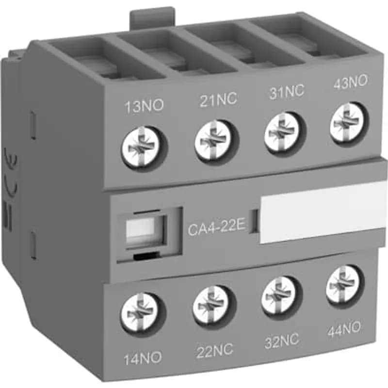 ABB - Electrification CA4-22M - For clipping onto the right- and/or left-hand side of the contactors. The auxiliary contact blocks are equipped with screw type connecting terminals delivered open, protected against accidental direct contact and bear the corresponding function marking.