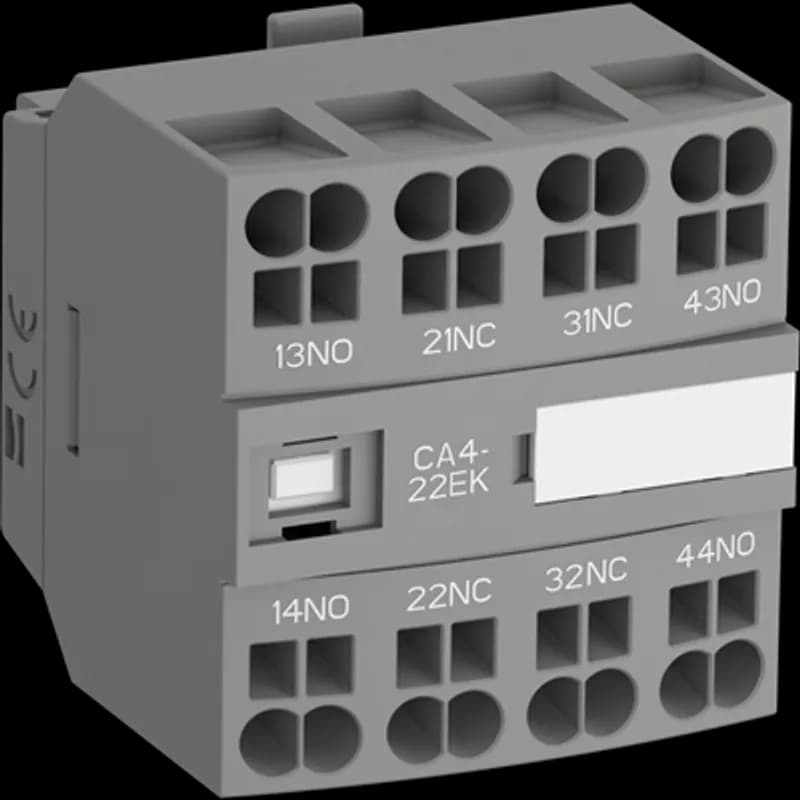 ABB - Electrification CA4-22EK - The auxiliary contact blocks are equipped with push-in spring terminals protected against accidental direct contact and bear the corresponding function marking.