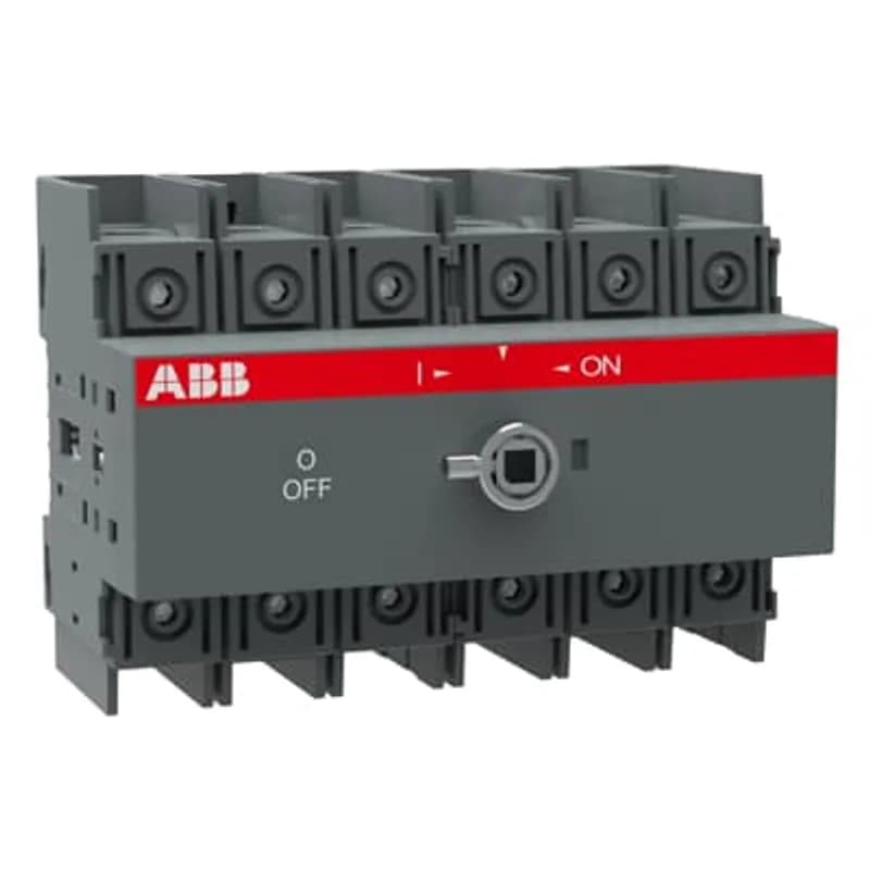 6-pole, front operated, base mounted, DIN-rail mountable switch-diconnector / non-fusible diconnect switch with front protected clamp terminals, handle and shaft are not included