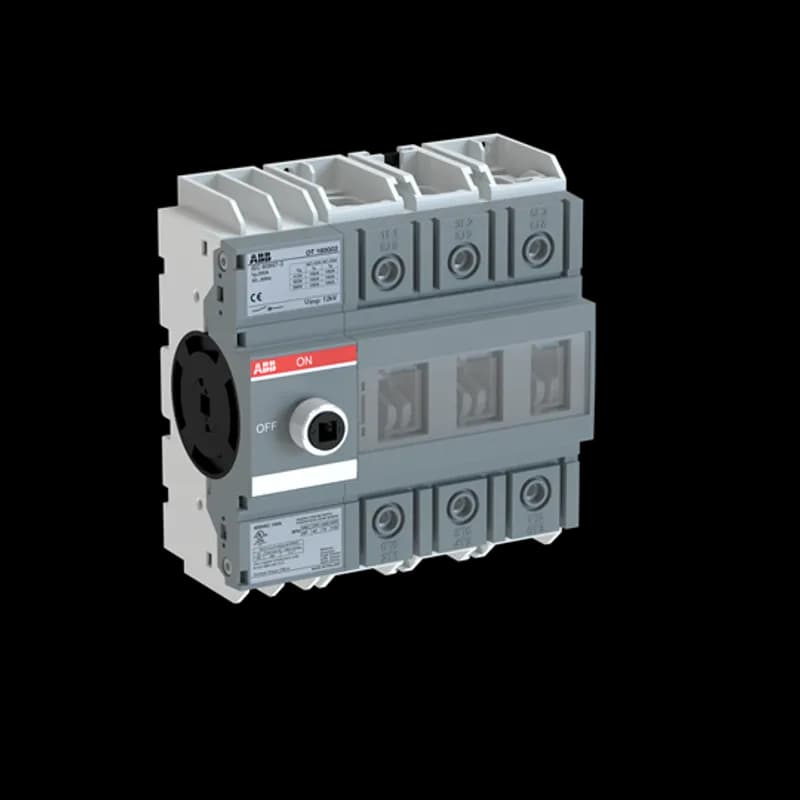 3-pole, front operated, base mounted switch-diconnector with protected clamp terminals, handle and shaft are not included