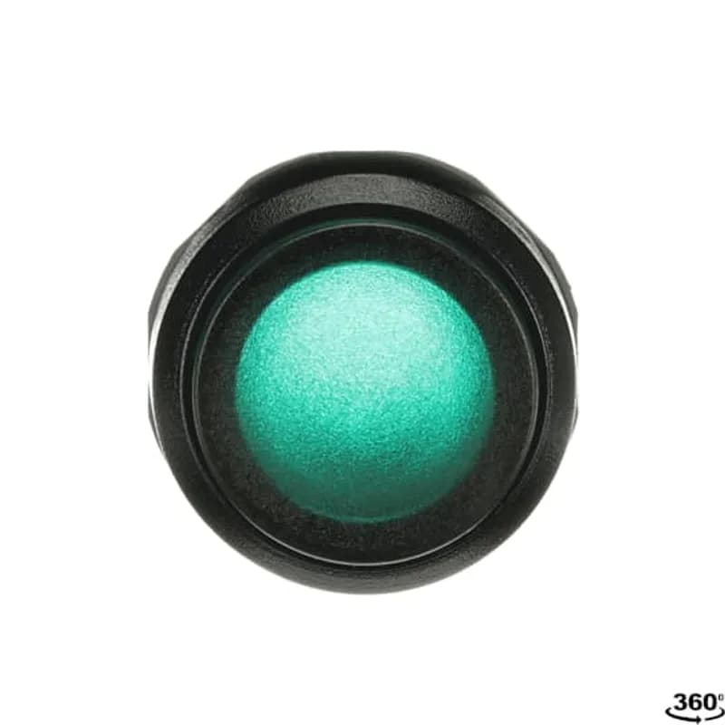 Modular Pushbutton - Momentary - Extended - Green - Illuminated - Black plastic - No contact block