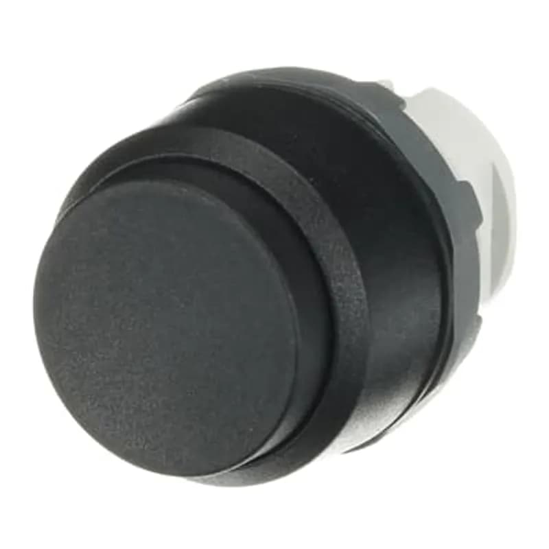 Modular Pushbutton - Maintained - Extended - Black - Non-illuminated - Black plastic - No contact block