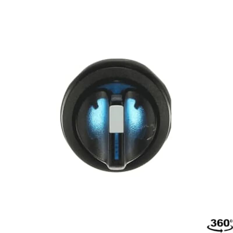 Modular Selector Switch - 2-Pos Maintained - Short handle - Blue - Illuminated - Black plastic - No contact block