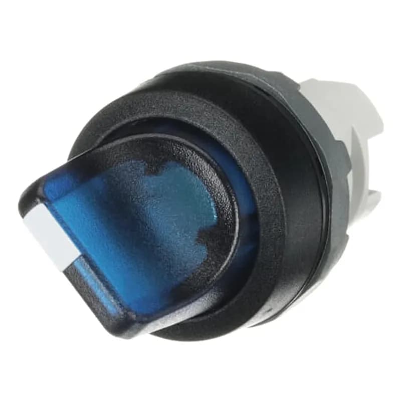 Modular Selector Switch - 2-Pos Maintained - Short handle - Blue - Illuminated - Black plastic - No contact block