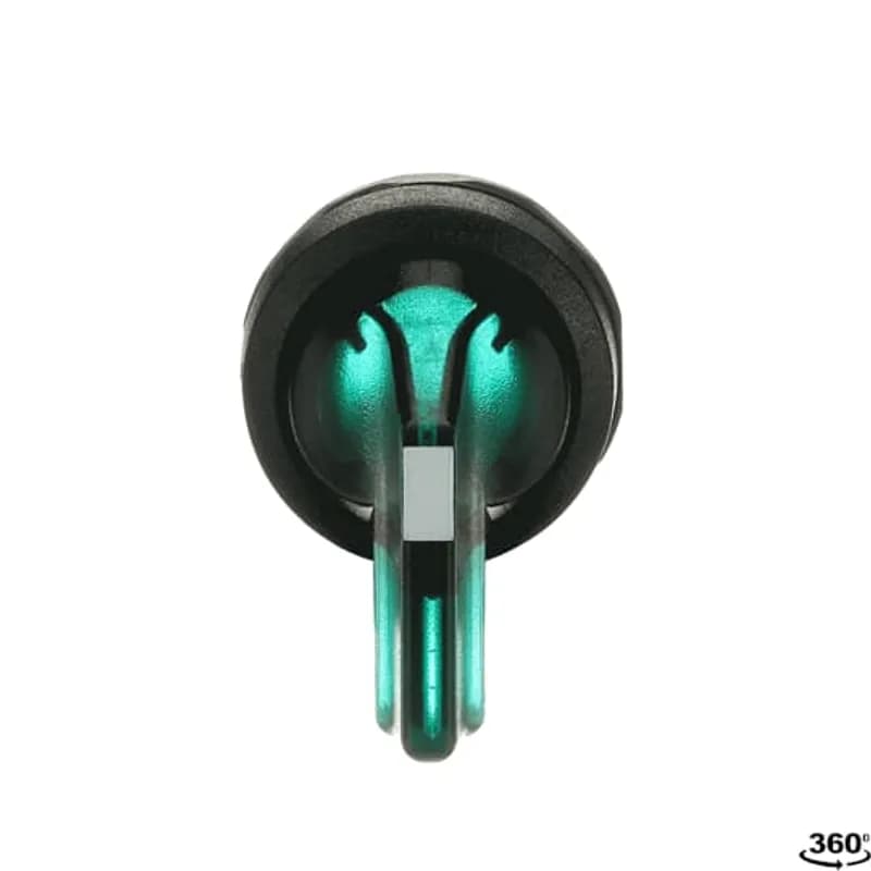 ABB - Electrification M2SS5-11G - Modular Selector Switch - 2-Pos Maintained - Long handle - Green - Illuminated - Black plastic - No contact block