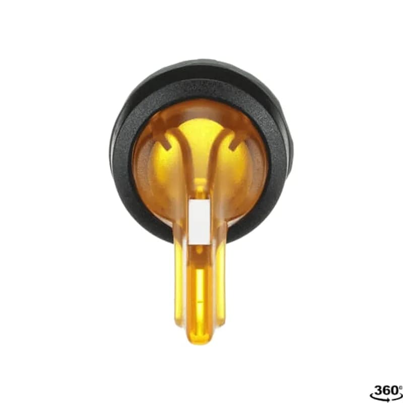 ABB - Electrification M2SS5-11Y - Modular Selector Switch - 2-Pos Maintained - Long handle - Yellow - Illuminated - Black plastic - No contact block