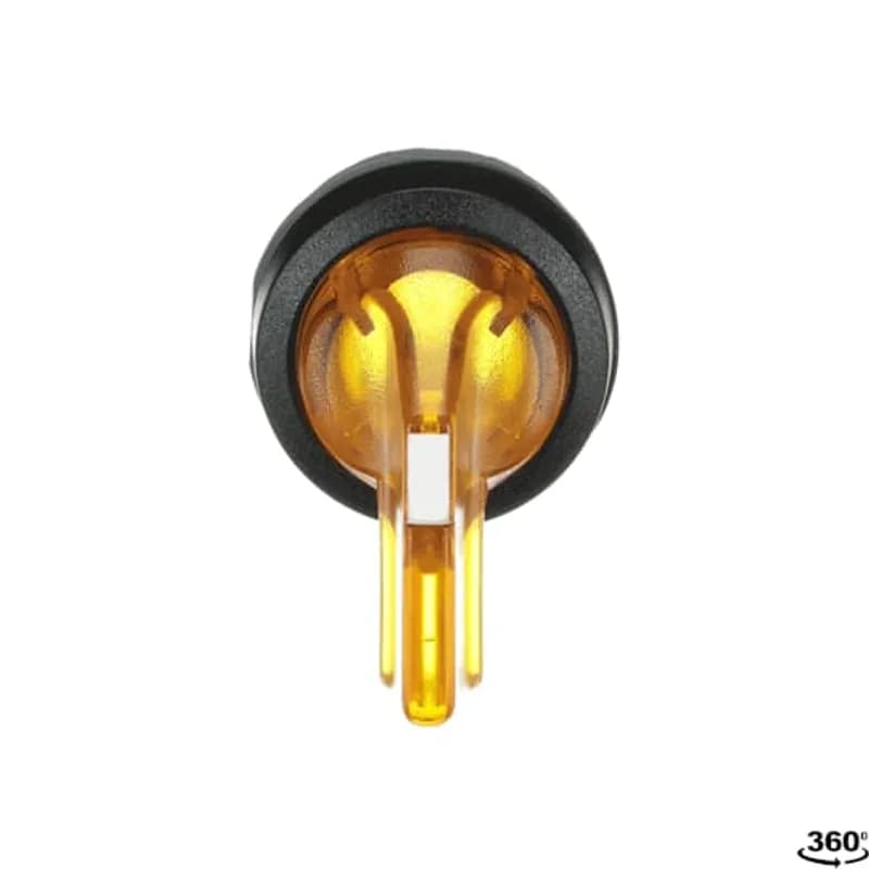 Modular Selector Switch - 3-Pos Maintained - Long handle - Yellow - Illuminated - Black plastic - No contact block