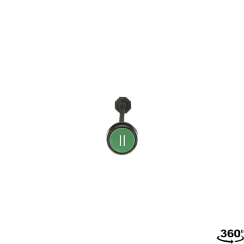 ABB - Electrification KPR3-103G - Modular Reset Pushbutton - Momentary, with shaft - Flush - Green - Non-illuminated - Black Plastic - Text/symbol: II