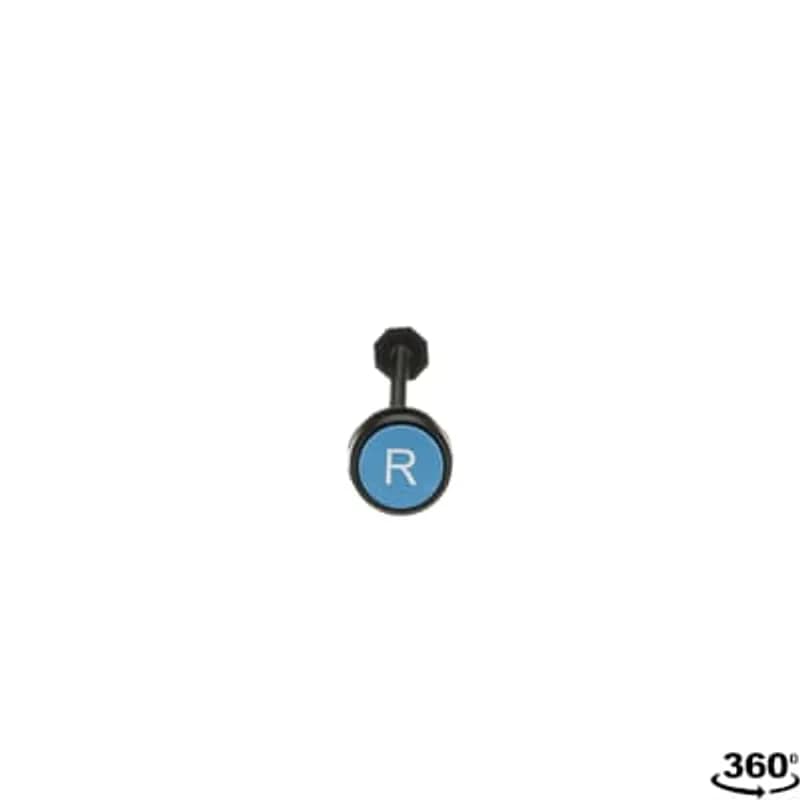 ABB - Electrification KPR3-101L - Modular Reset Pushbutton - Momentary, with shaft - Flush - Blue - Non-illuminated - Black Plastic - Text/symbol: R
