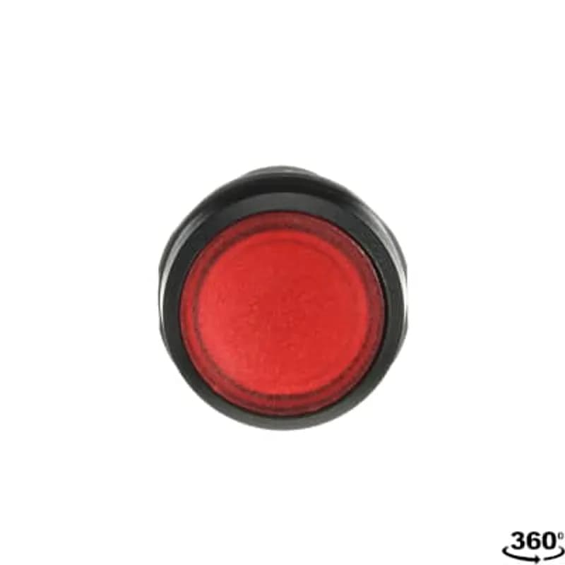 Compact Pushbutton - Momentary - Flush - Red - Illuminated - Black plastic - 1NO