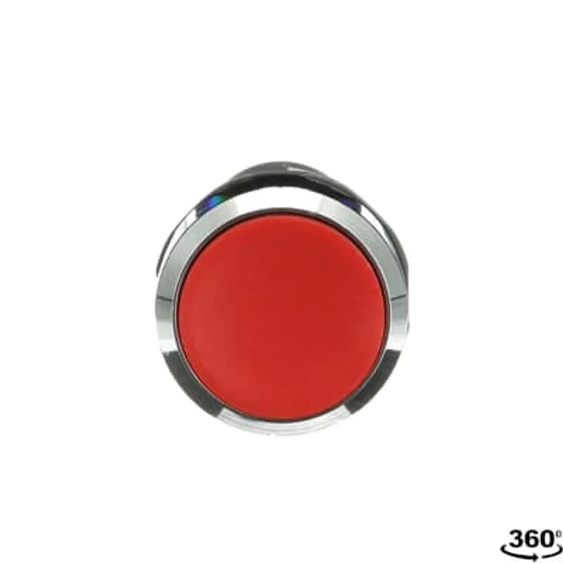 Compact Pushbutton - Momentary - Flush - Red - Non-illuminated - Chrome plastic - 1NO