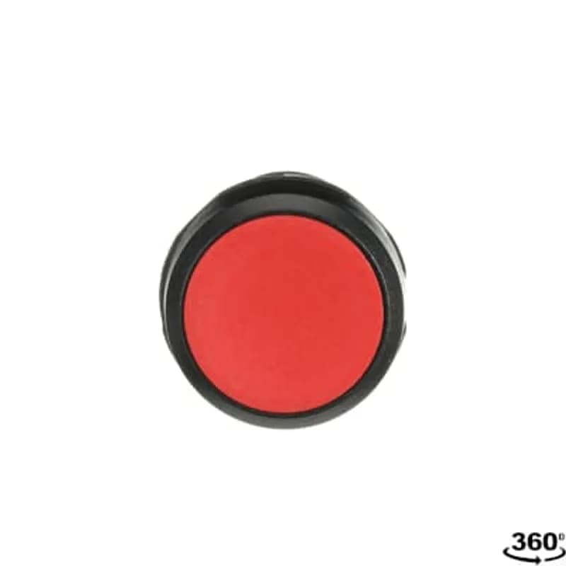 Compact Pushbutton - Maintained - Flush - Red - Non-illuminated - Black plastic - 2NO
