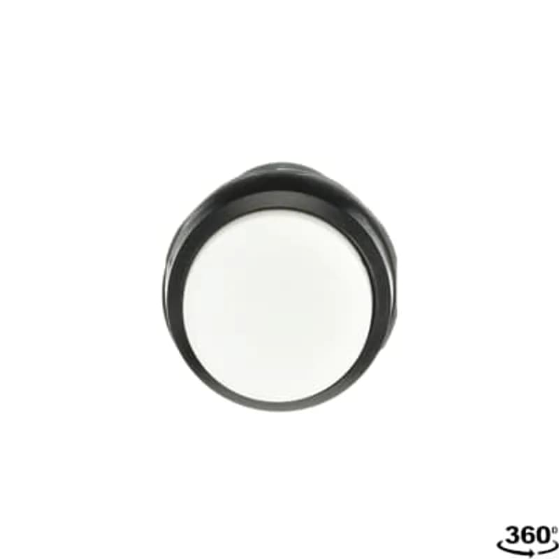 Compact Pushbutton - Momentary - Extended - White - Non-illuminated - Black plastic - 1NO
