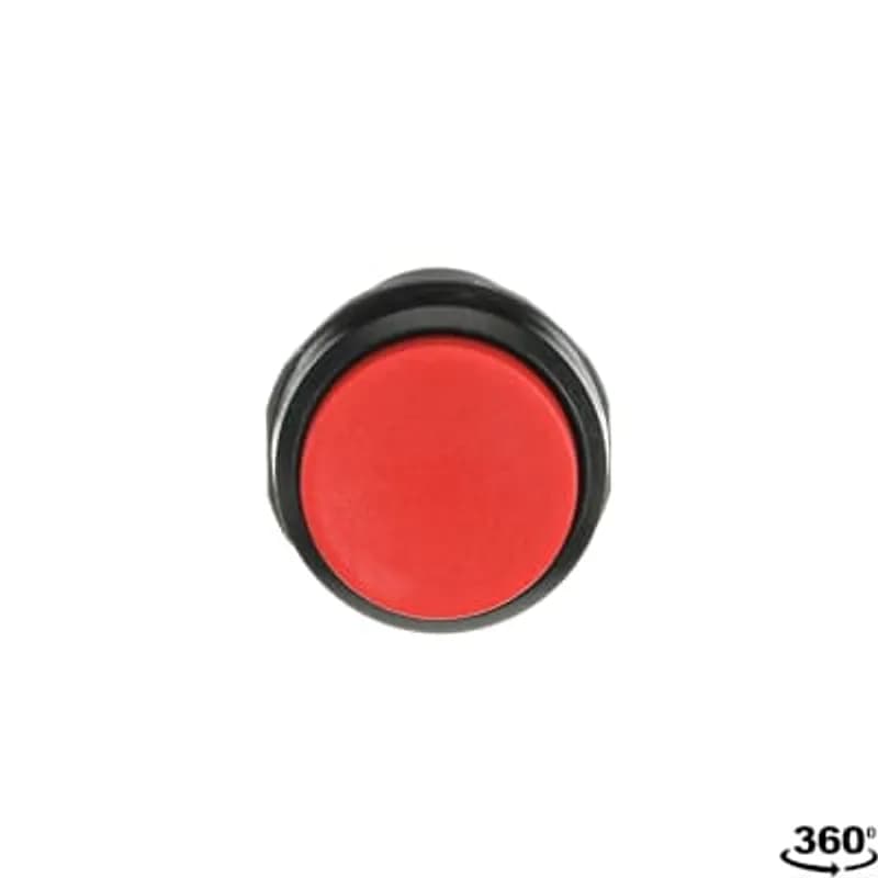 Compact Pushbutton - Momentary - Extended - Red - Non-illuminated - Black plastic - 1NC