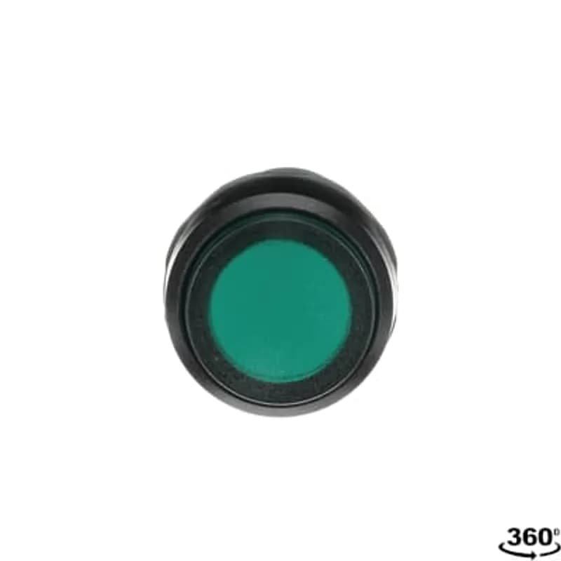 Compact Pushbutton - Momentary - Extended - Green - Illuminated - Black plastic - 1NO