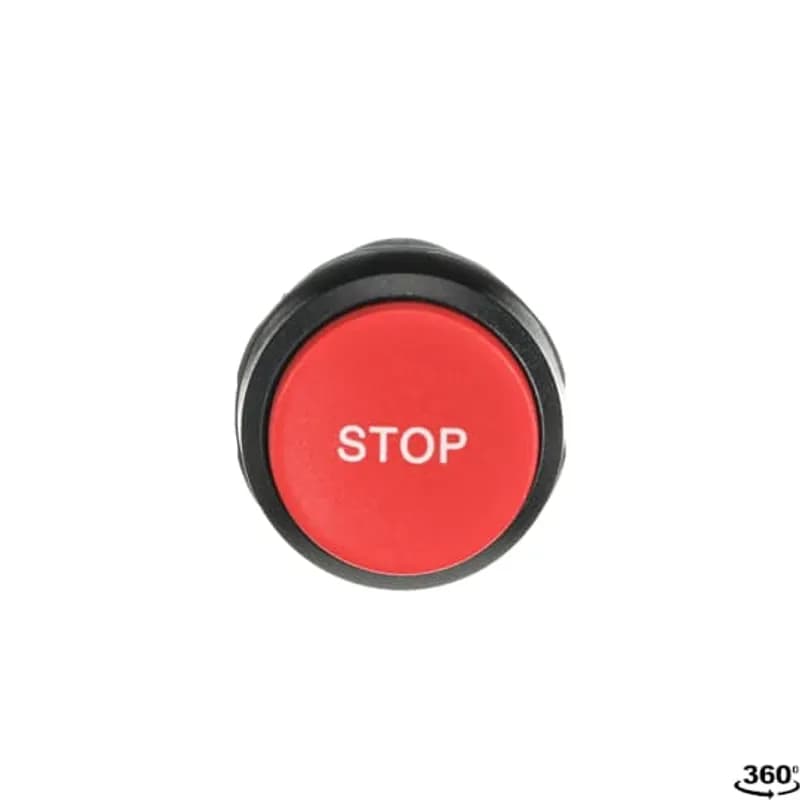 ABB - Electrification CP9-1018 - Compact Pushbutton - Momentary - Extended - Red - Black plastic - 1NO+1NC - Customer defined pushbutton with special marking