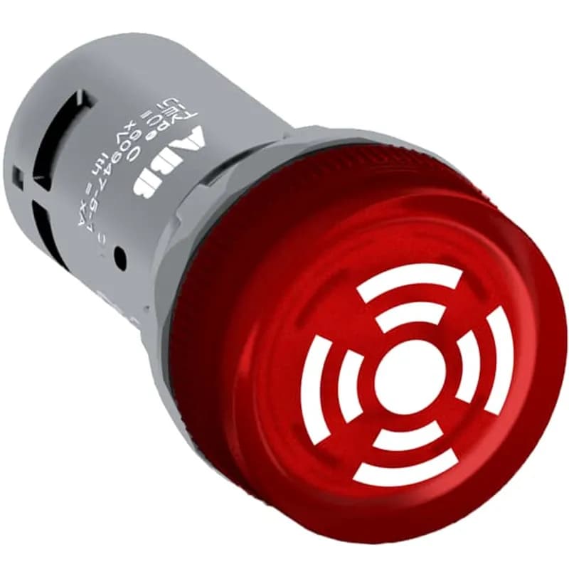 Compact Buzzer - Pulsating sound with pulsating light - Red - Illuminated