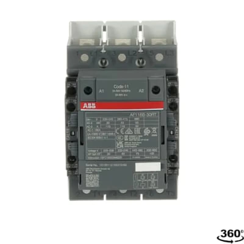 A 3-pole Contactor suitable for Railway applications such as Motor starting, Isolation, By-pass and Distribution application up to max 690 V. Operated with wide control voltage range 24-60 V, 50 and 60 Hz, 20-60 V DC