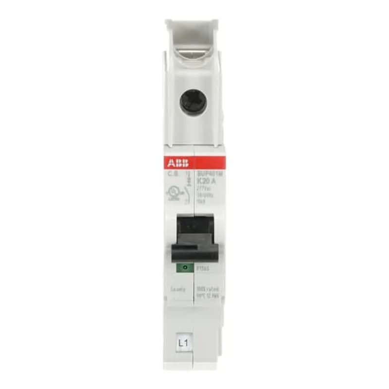 Pluggable Miniature circuit-breaker for the SMISSLINE TP System acc. UL489 in 277/480 VAC systems, Tripping characteristic K, Rated current In 20A