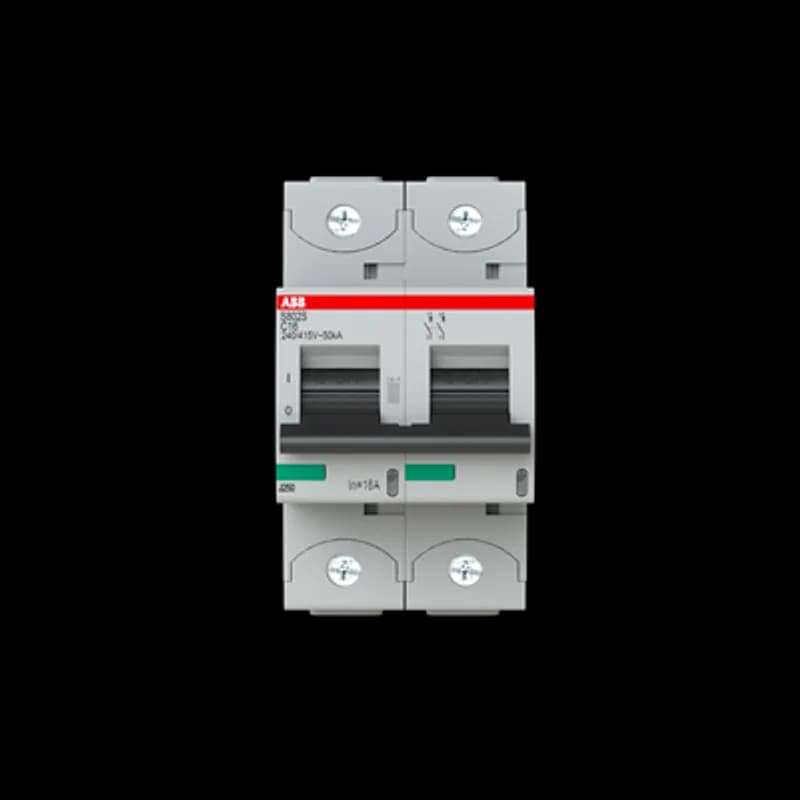 The S802S-C16 is a 2-pole High Performance Circuit breaker with C-characteristic, with cage terminal and a rated current of 16 A. It is a current limiting device with a maximum breaking capacity of 50kA at 240/415V. It can be used for voltages up to 400/690V and in DC as well. It has two different tripping mechanisms, the thermal tripping mechanism for overload protection and the electromechanic tripping mechanism for short circuit protection. The S802S-C16 complies with IEC/EN 60898-1 and IEC/EN 60947-2 and allows the use for residential, commercial and industrial applications. It has numerous of approvals, therefore it can be used worldwide. The extensive range of accessory makes the use of S802S-C16 more comfortable. Due to the fast arc extinction of S802S-C16 your application will be secured.