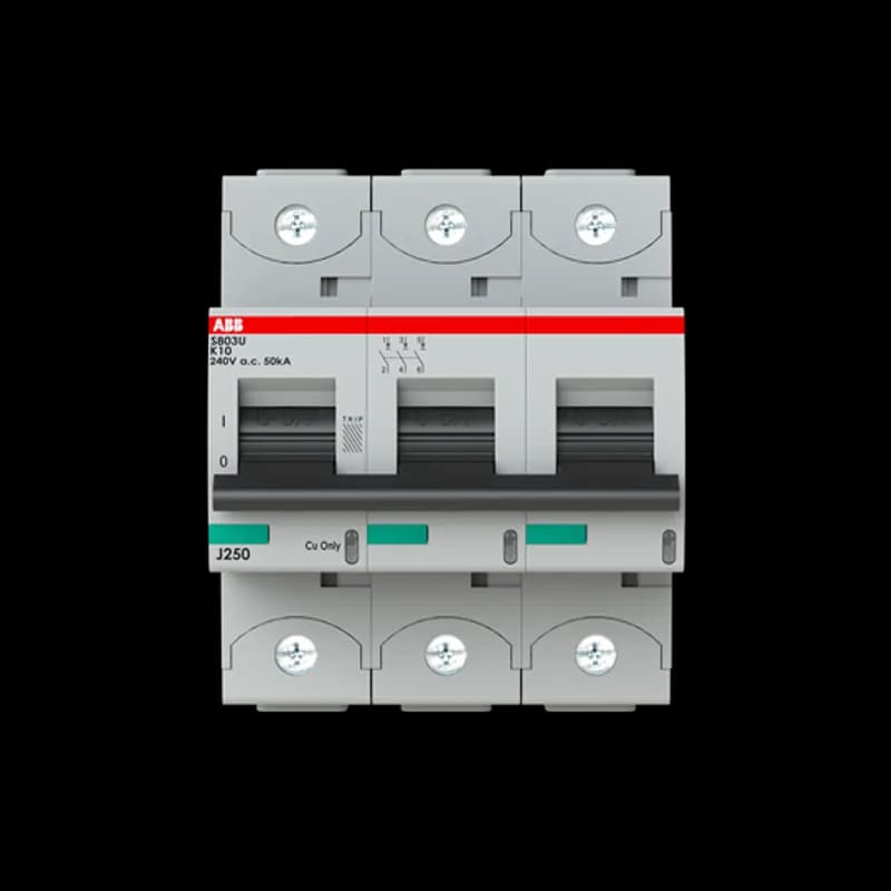 S803U-K10 3 Pole K Characteristic 10A 50kA 240/415VAC High Performance Circuit Breaker HPCB