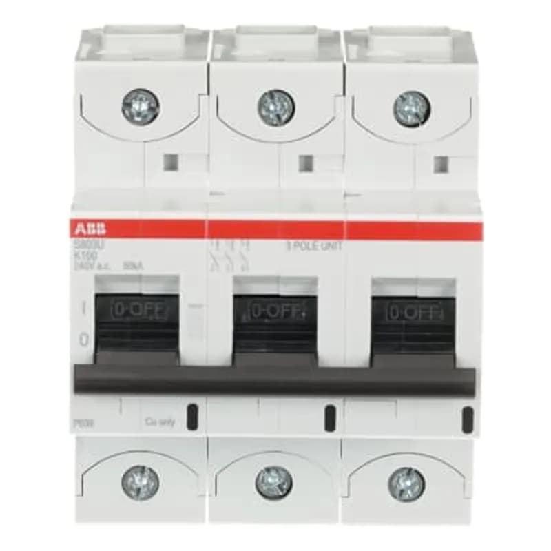 S803U-K100 3 Pole K Characteristic 100A 50kA 240/415VAC High Performance Circuit Breaker HPCB
