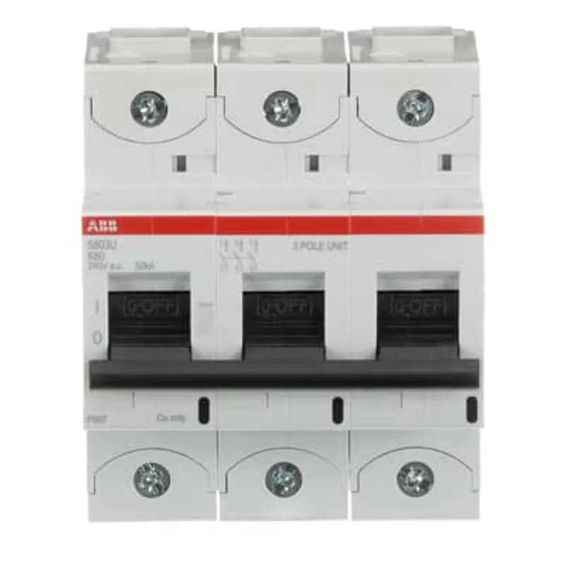 ABB - Electrification S803U-K60 - S803U-K60 3 Pole K Characteristic 60A 50kA 240/415VAC High Performance Circuit Breaker HPCB