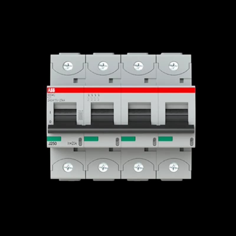 The S804S-K20 is a 4-pole High Performance Circuit breaker with K-Characteristic, with cage terminal and a rated current of 20 A. It is a current limiting device with a maximum breaking capacity of 50kA at 240/415V. It can be used for voltages up to 400/690V and in DC as well. It has two different tripping mechanisms, the thermal tripping mechanism for overload protection and the electromechanic tripping mechanism for short circuit protection. The S804S-K20 complies with IEC/EN 60898-1 and IEC/EN 60947-2 and allows the use for residential, commercial and industrial applications. It has numerous of approvals, therefore it can be used worldwide. The extensive range of accessory makes the use of S804S-K20 more comfortable. Due to the fast arc extinction of S804S-K20 your application will be secured.