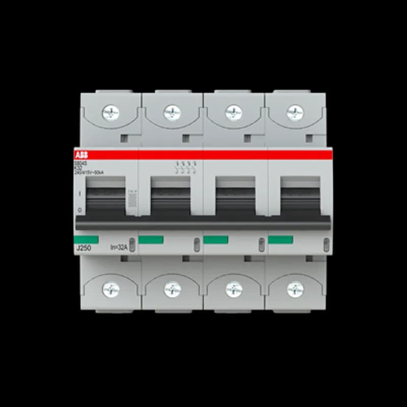 The S804S-K32 is a 4-pole High Performance Circuit breaker with K-Characteristic, with cage terminal and a rated current of 32 A. It is a current limiting device with a maximum breaking capacity of 50kA at 240/415V. It can be used for voltages up to 400/690V and in DC as well. It has two different tripping mechanisms, the thermal tripping mechanism for overload protection and the electromechanic tripping mechanism for short circuit protection. The S804S-K32 complies with IEC/EN 60898-1 and IEC/EN 60947-2 and allows the use for residential, commercial and industrial applications. It has numerous of approvals, therefore it can be used worldwide. The extensive range of accessory makes the use of S804S-K32 more comfortable. Due to the fast arc extinction of S804S-K32 your application will be secured.