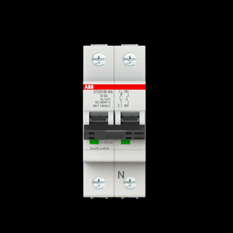 ST201M-D8NA Miniature Circuit Breaker ST201M-D8NA Miniature Circuit Breaker D-Char., 10kA, 8A, 1P+NA