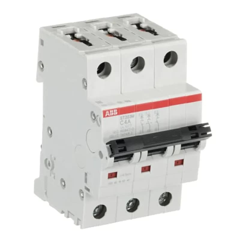 ST203M-C4 Miniature Circuit Breaker ST203M-C4 Miniature Circuit Breaker C-Char., 10kA, 4A, 3P