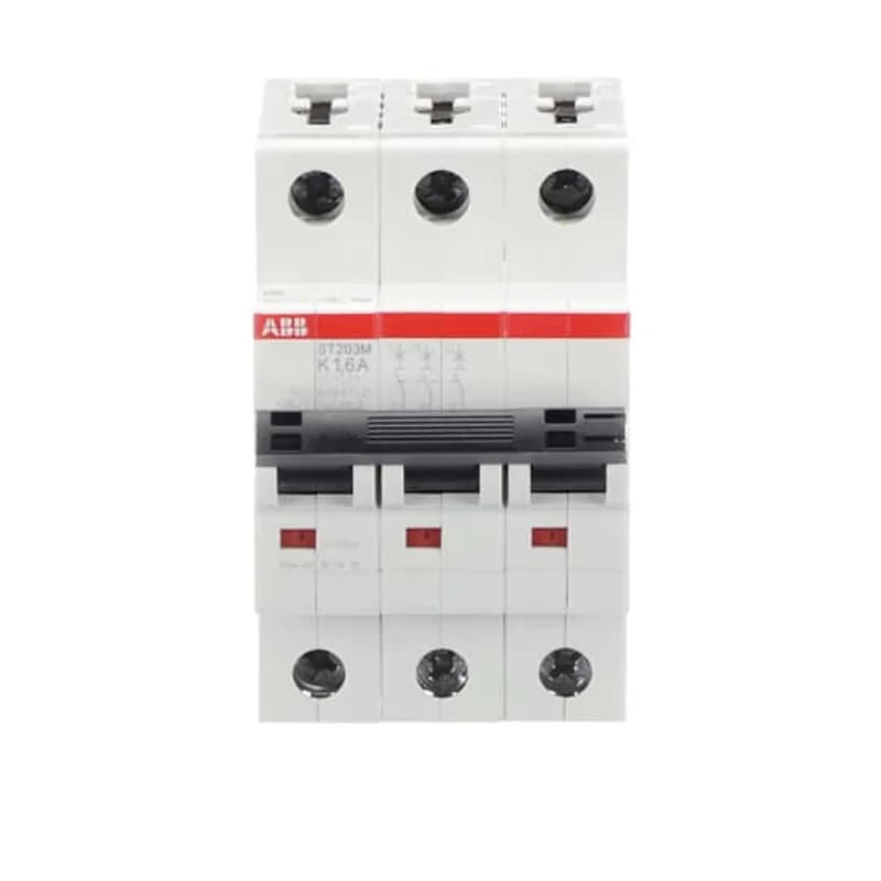 ST203M-K1,6 Miniature Circuit Breaker ST203M-K1,6 Miniature Circuit Breaker K-Char., 10kA, 1,6A, 3P