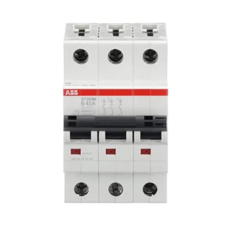 ST203M-B40 Miniature Circuit Breaker ST203M-B40 Miniature Circuit Breaker B-Char., 5kA, 40A, 3P