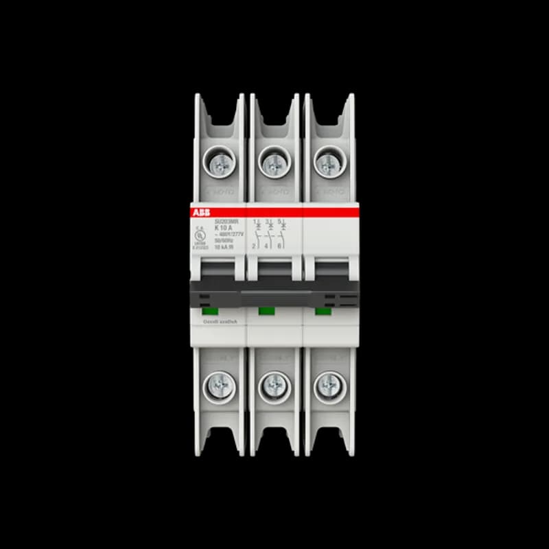 SU203MR-K10 MCB K-Char., 10kA, 10A, 3P, RTT UL 489, Ring Cable Lug