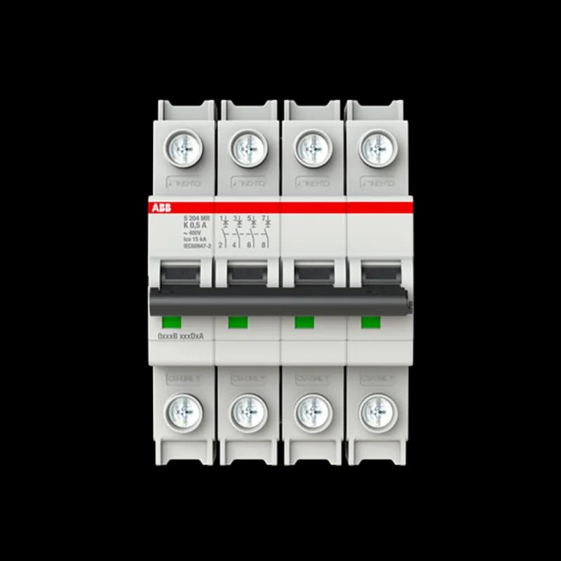 S204MR-K0.5 MCB K-Char., 10kA, 0.5A, 4P, RTT UL 1077, Ring Cable Lug