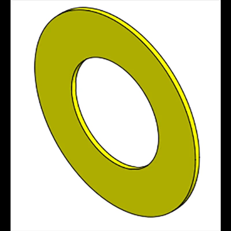 Yellow surround for panel mounted emergency stop button in 32.5 mm hole. No text. Adhesive film on back side.