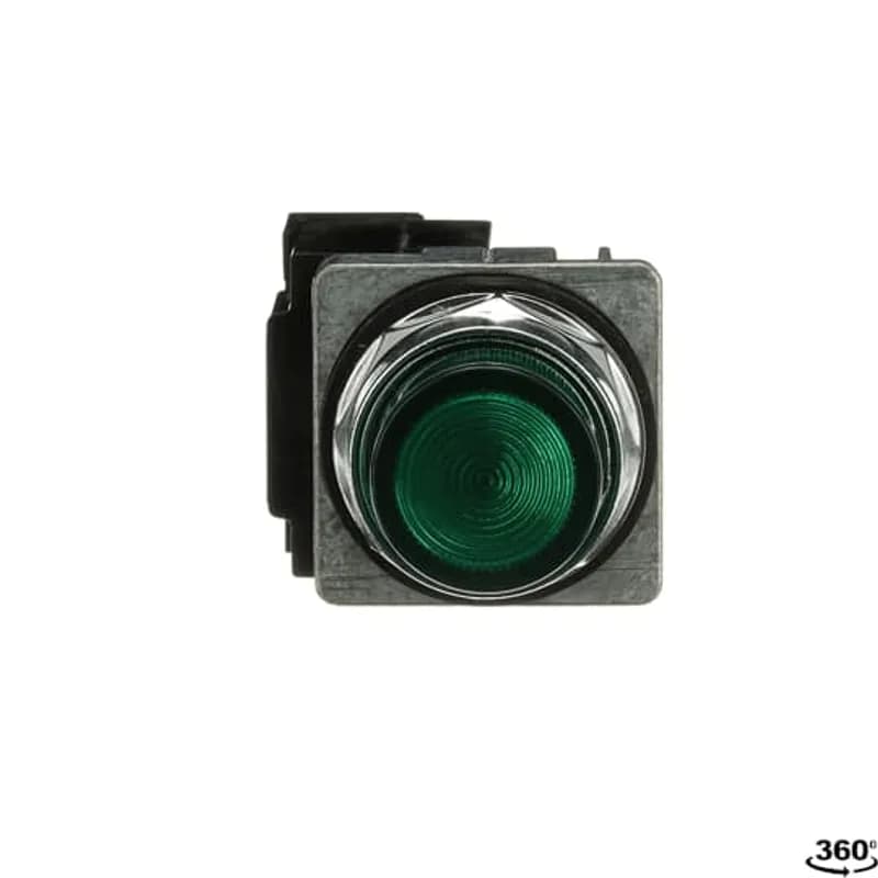 ABB - Electrification A3L4AA-6L5G - A3 30mm Pilot Lights,,,120V /6V transformer,Green Cap,LED