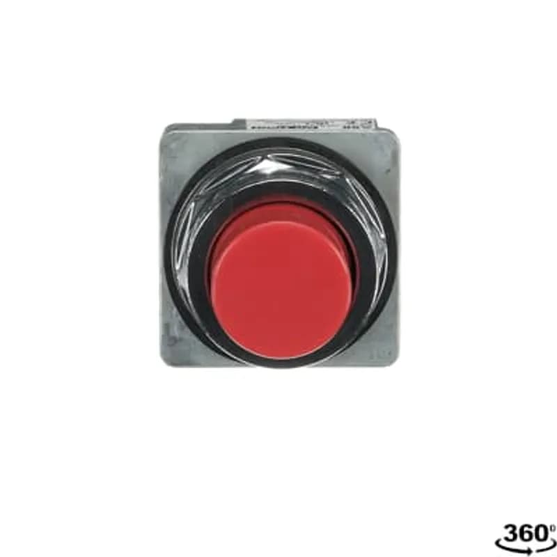 ABB - Electrification A3PBE1-600R-00 - A3 30mm Pilot Device, Pushbutton, 2 Position, Momentary,Extended Cap,,,Red Cap