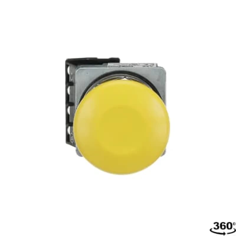 ABB - Electrification A3PB41-600Y-10 - A3 30mm Pilot Device, Pushbutton, 2 Position, Momentary,44mm Mushroom Cap,,,Yellow Cap',1NO
