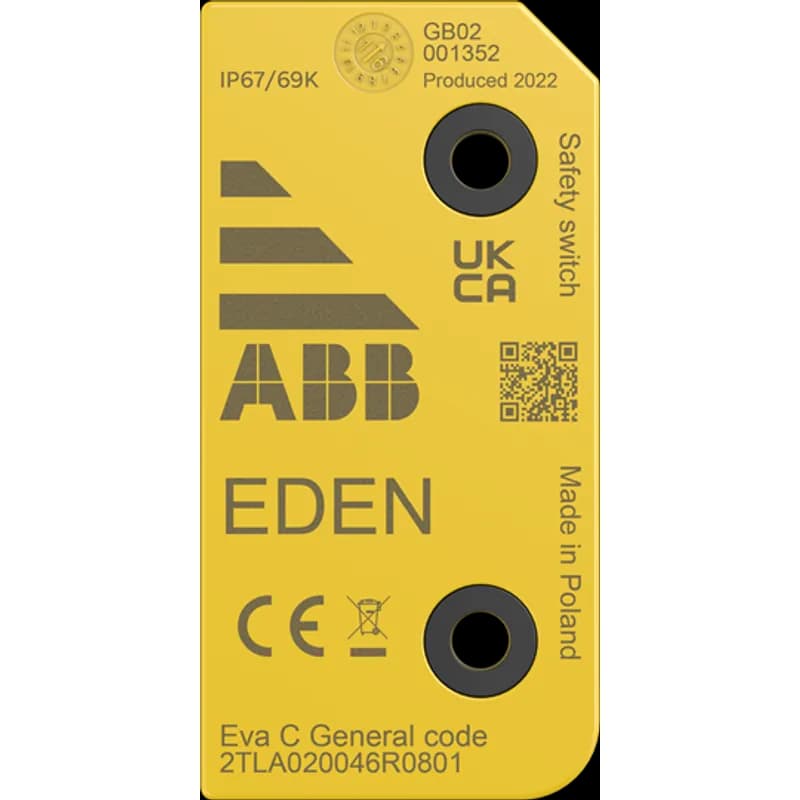 ABB - Electrification 2TLA020046R0801 - Eva actuator for use with Adam DYN and Adam OSSD sensors. With Eva General Code, the pair forms a low level coded non-contact safety sensor. 4 pcs of DA 2B spacer rings are included. Coated PCBA for extra protection in demanding environments.