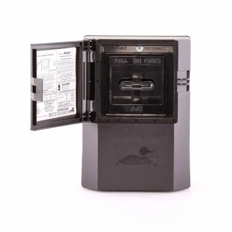 ABB - Electrification P065F - Non-Metallic Fusible Disconnects are available in 30 and 60 Ampere models. Pullers are removable or reinstallable in the OFF position for user safety during equipment maintenance. The P065F UL listing includes the ability to field replace the 60 Ampere puller with a 30 Ampere puller (FR352) for installation flexibility. Listed for use as service entrance.