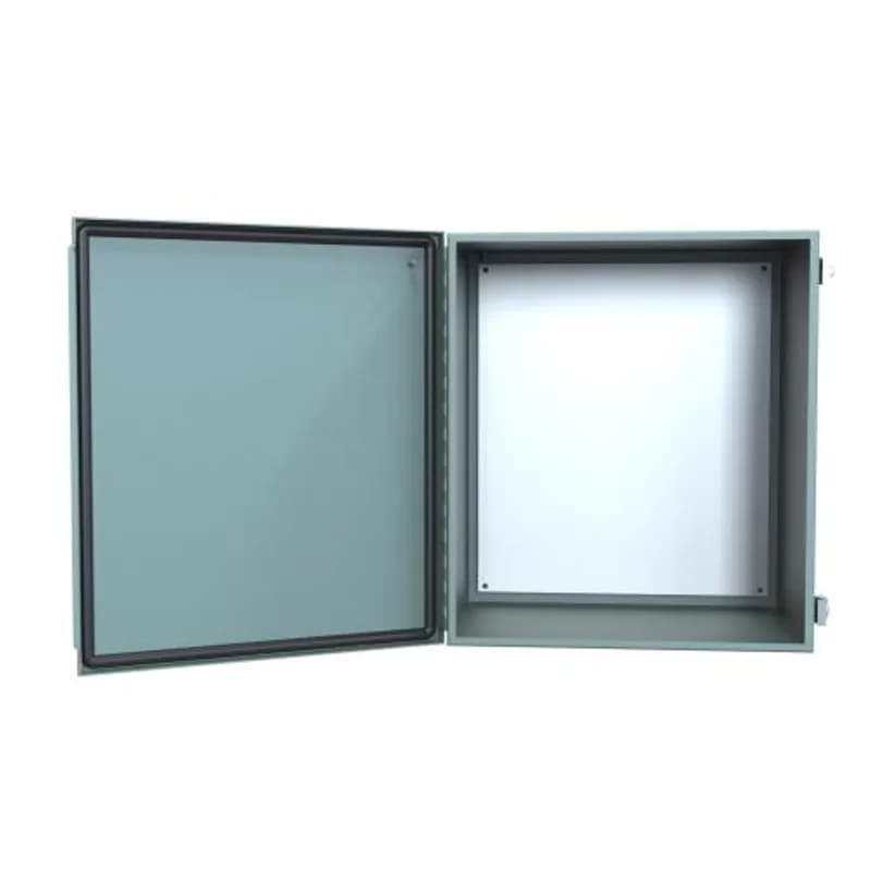 N12 J Box, Hinge Cover w/panel - 16 x 14 x 10 - Steel/Gray
