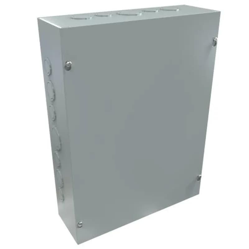 Hammond Manufacturing CSKO16124 - N1 Screw Cover w/KO's - 16 x 12 x 4 - Steel/Gray