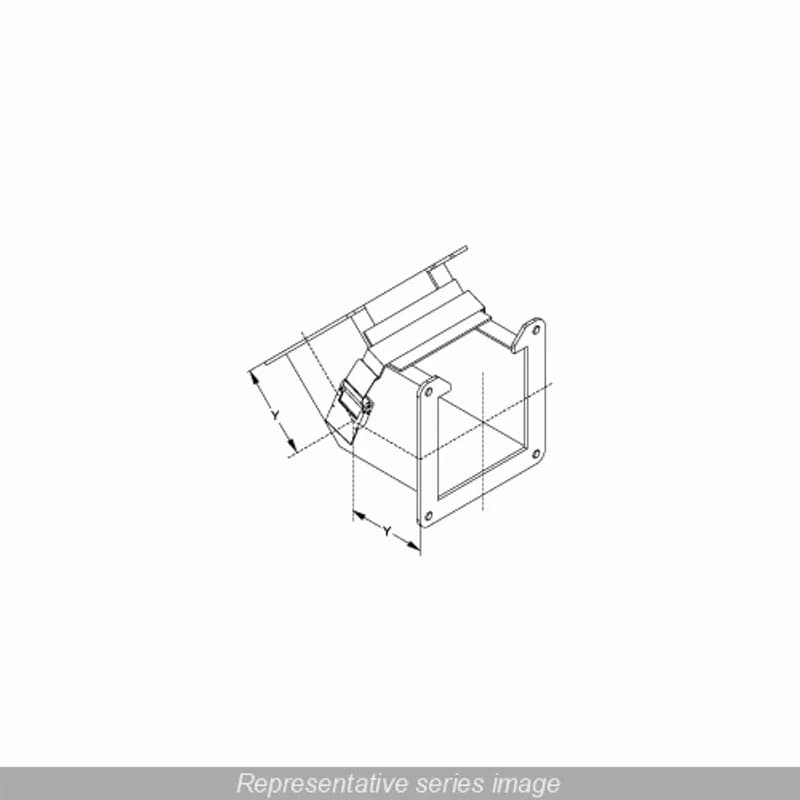 N12 Wireway, 45 Elbow, Inside Open - Fits 4 x 4 - Steel/Gray